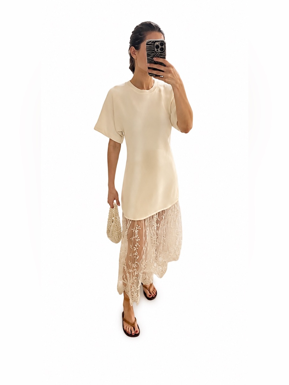 Sea Exclusive Diane Lace-Trimmed Knit Midi Dress - size S - Picture 3 of 8